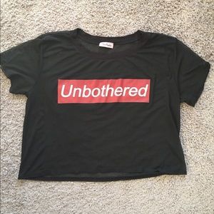 Sheer “unbothered” top